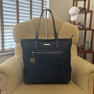 Auth MICHAEL KORS Iconic Kempton Large Blue  Denim Tote Bag
